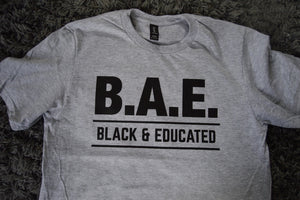 Black and Educated Grey T-Shirt