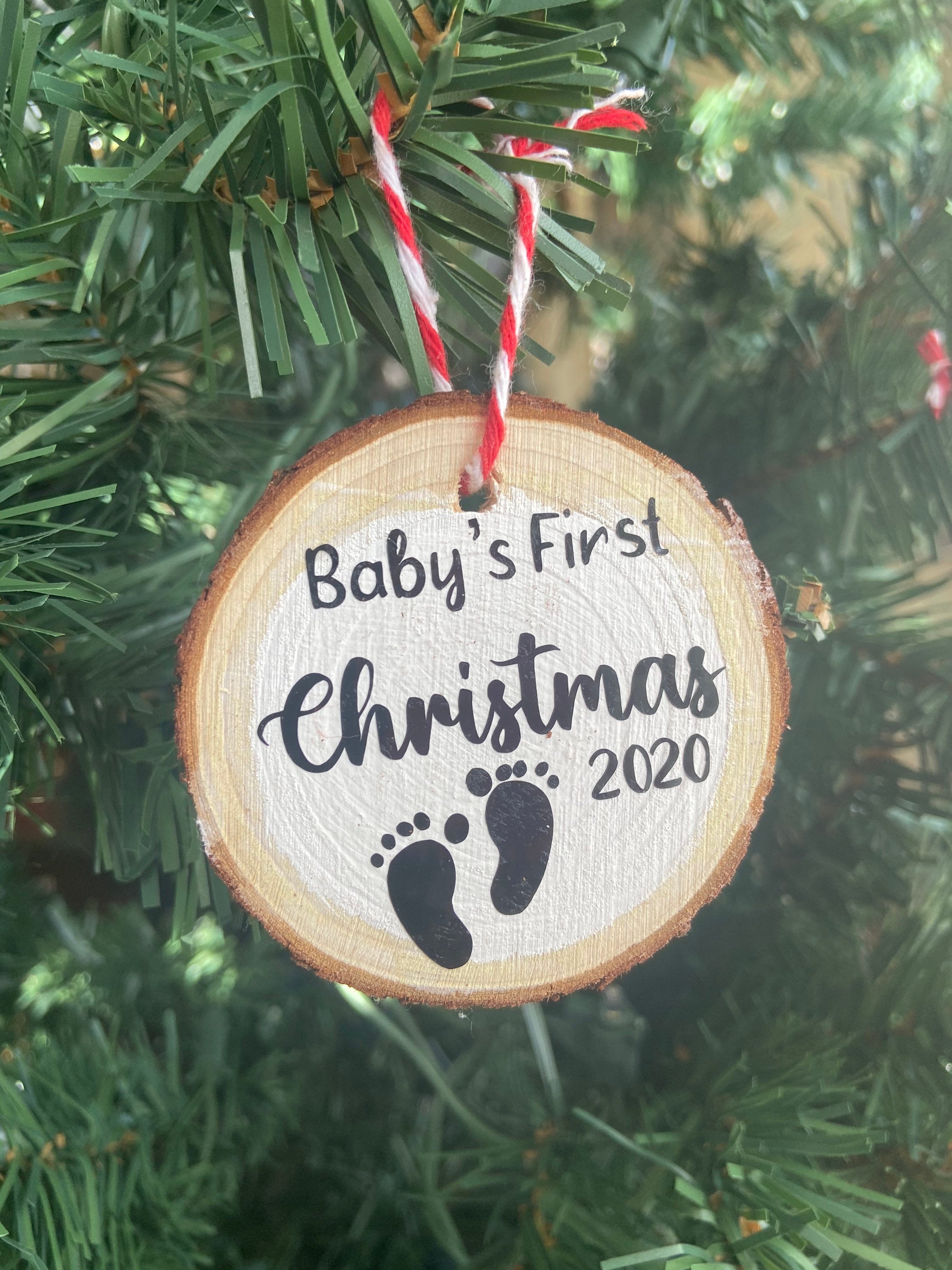 Baby's First Wood Slice Christmas Ornament